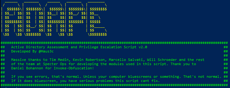 Active Directory Assessment and Privilege Escalation Script 2.0 | hausec